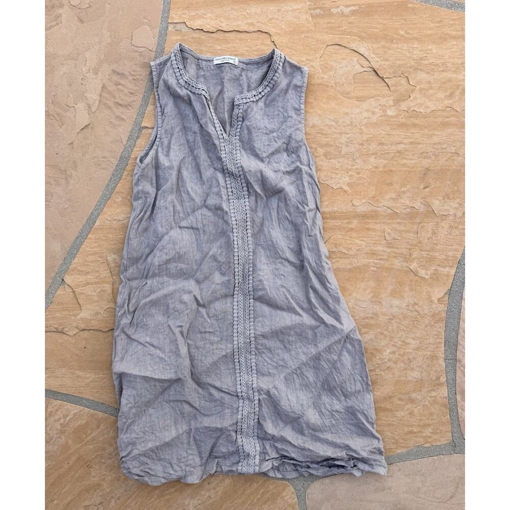 Terzo Millennio Made in Italy Linen Dress Size Small Sleeveless Grey CL